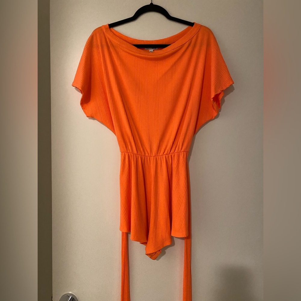 Fashion Nova Vibrant Orange Romper